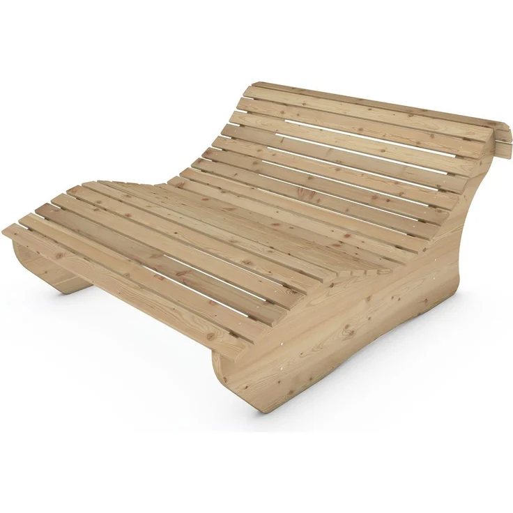 Relaxliege "Heiner" Gartenliege 140cm Lärche – Bild 2
