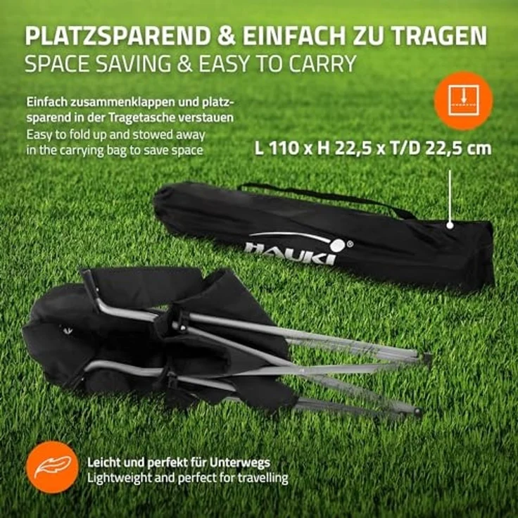 Hauki Campingstuhl Faltstühl faltbar mit Getränkehalter & Tragetasche bis 150kg (2 St), 2x Klappstuhl 56x95x110cm Schwarz Angelstuhl mit Hochlehner Gepolster – Bild 6