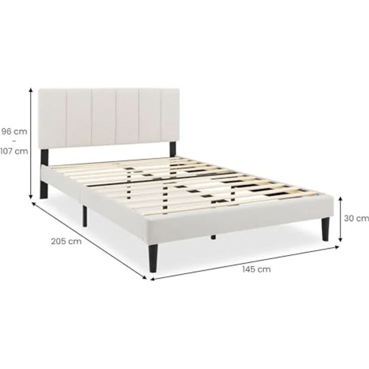 IDIMEX Polsterbett OLBIA, Bett 140x200 cm mit Stoffbezug in Leinenoptik, inkl. Lattenrost Grau – Bild 8
