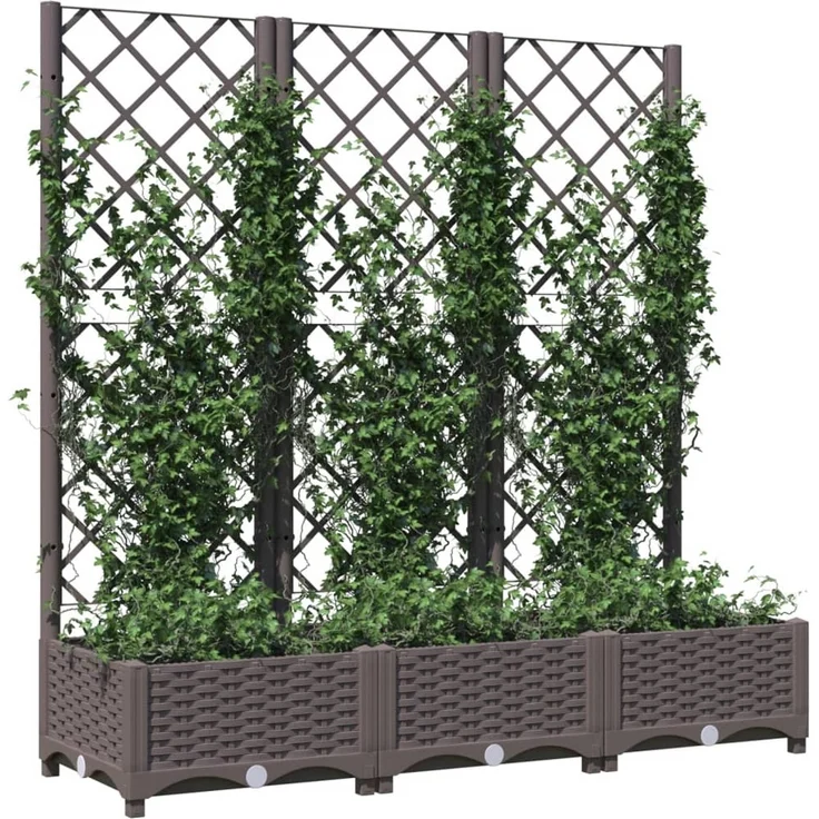 vidaXL Garten-Pflanzgefäß mit Spalier Braun 120 x 40 x 121,5 cm PP 318262 – Bild 3
