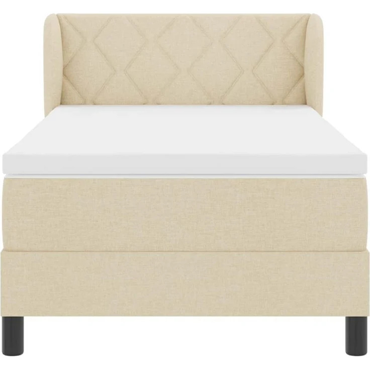 vidaXL Boxspringbett mit Kopfteil Creme 90 x 190 cm Stoff 3340064 – Bild 7