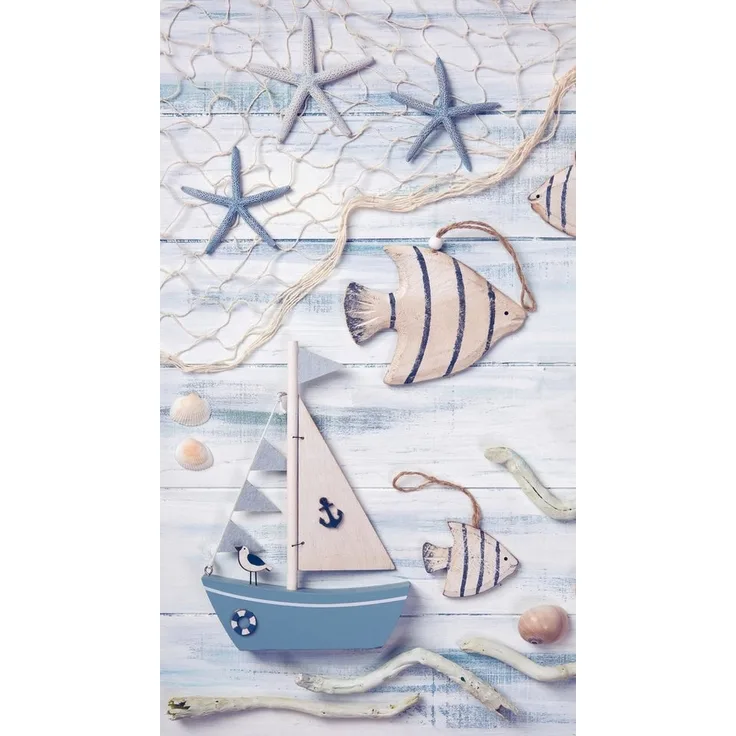 good morning Strandtuch Maritim, Velours (Packung, 1-St), Mikrofaser, Velours, Strandtuch, saugfähig, leicht, 100x180