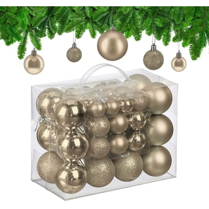 Relaxdays Weihnachtskugeln im 50er Set – Bild 1