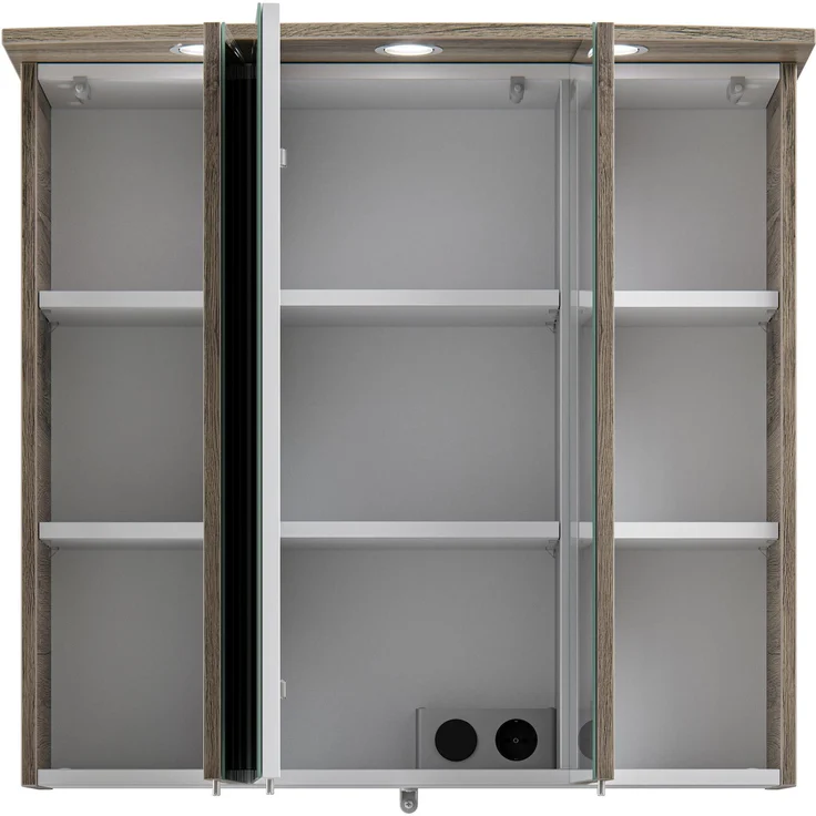 Pelipal Badmöbel-Set Quickset 313, Sanremo Eiche - Keramikwaschtisch, Waschtischunterschrank, Spiegelschrank, Unterschrank, Unterschrank – Bild 4