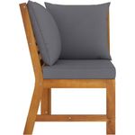 vidaXL Modular-Sofa-Eckteil mit Dunkelgrauen Kissen Massivholz Akazie 311841