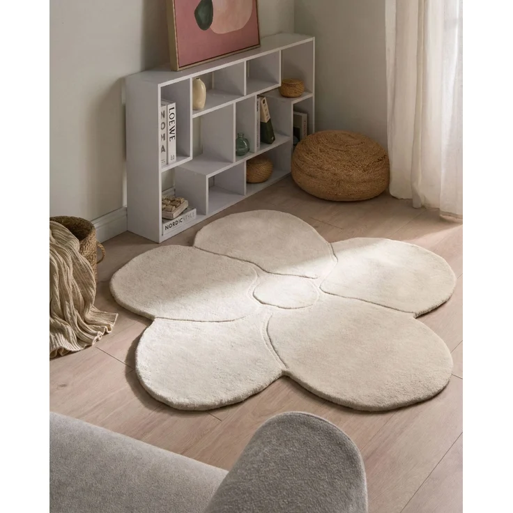 Teppich KOKKINI Hellbeige ø 140 cm Wolle – Bild 3