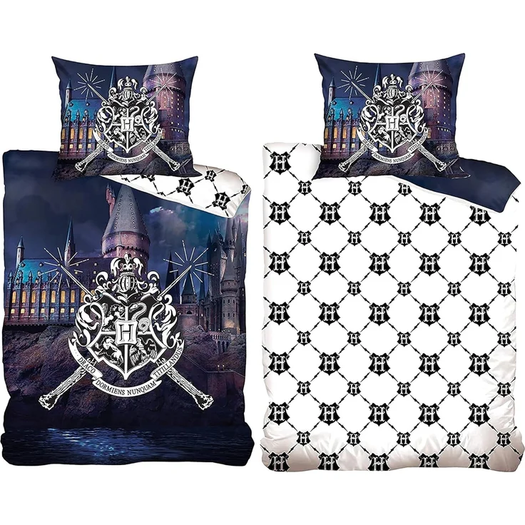 BERONAGE Kinderbettwäsche Harry Potter Magic Wands Bettwäsche Linon / Renforcé 924, 100% Baumwolle, 2 teilig, 135x200 + 80x80 cm mit Reißverschluss – Bild 4