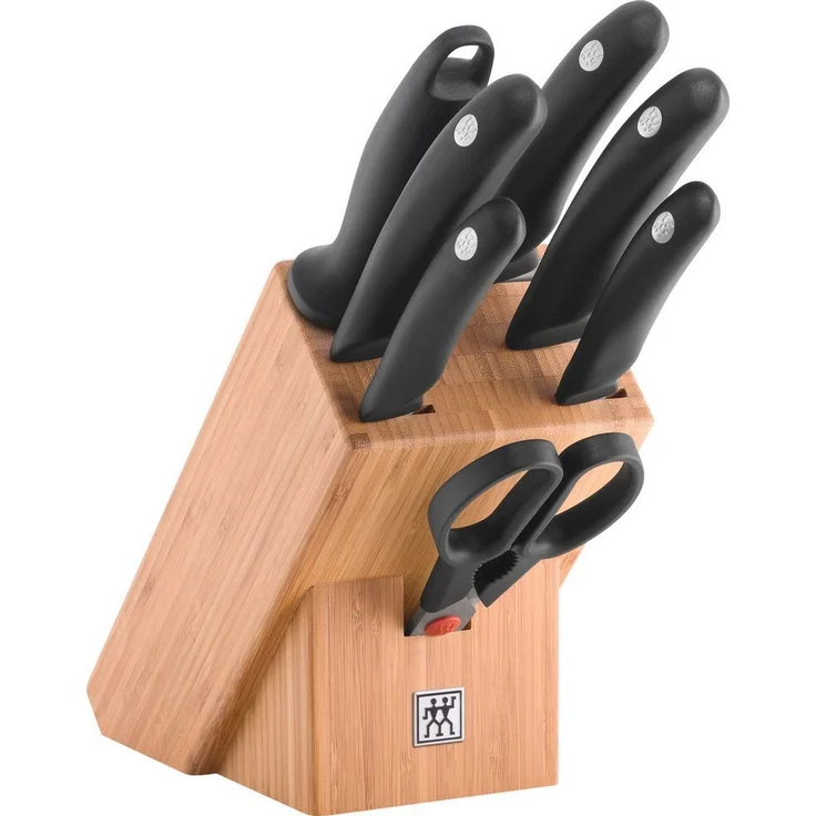 Zwilling style 8 EL Edelstahl-Küchenmesser im Block mit Spitzer und Schere – Bild 1
