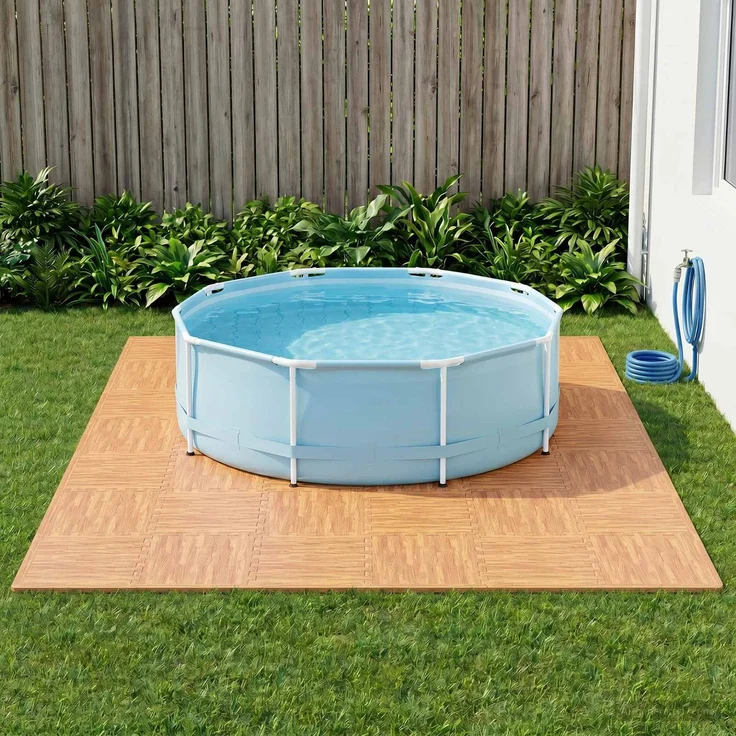 vidaXL Pool Bodenschutzmatte 40 stk. Holz 14,4 m² EVA-Schaum 3433283 – Bild 1