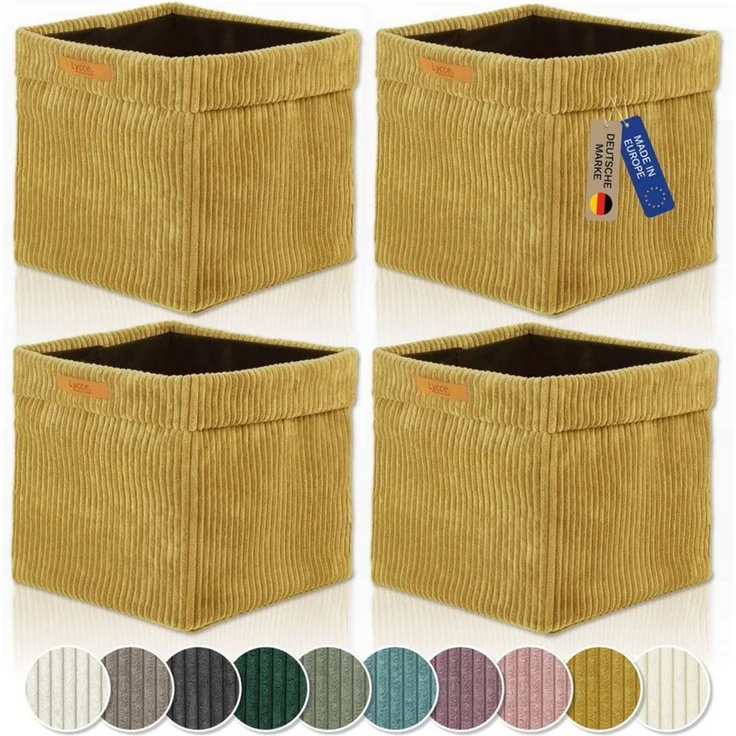 Lycce Regalkorb Lycce Kallax Boxen Cord, faltbare Aufbewahrungsboxen 33x33xH31cm (4 St)