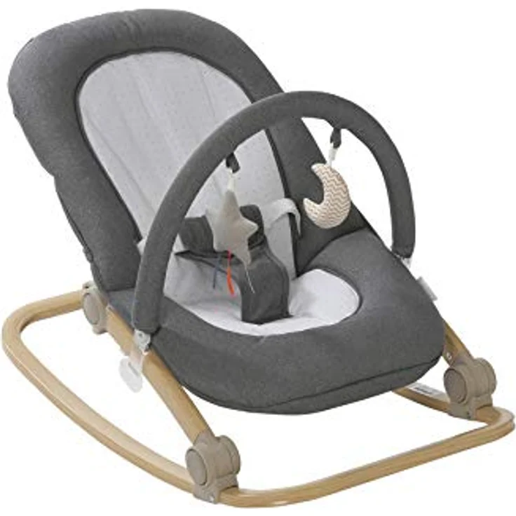 VERTBAUDET Babywippe mit Spielbogen BABYDREAM grau/weiß ONE SIZE – Bild 1