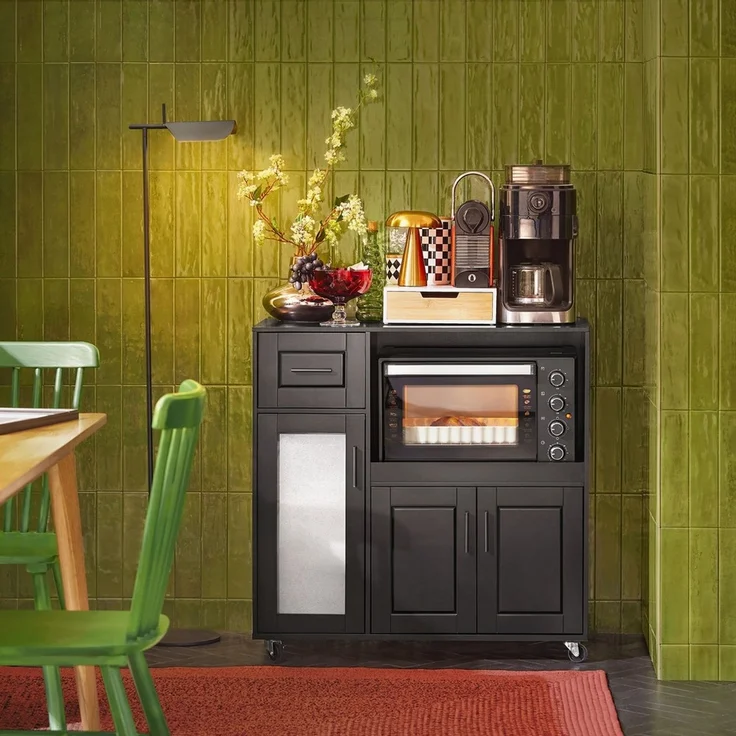 SoBuy FSB78-SCH Kücheninsel, MDF, Lackiert, Schwarz, 88,5 x 89 x 40 cm – Bild 2