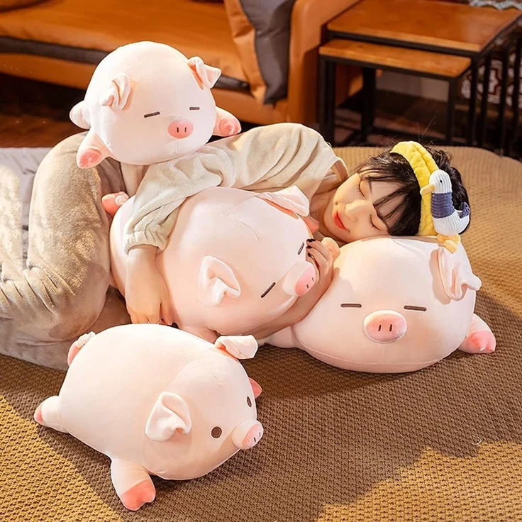 1 Stück – Plüschkissen in Schweinchenform, süßes Kuschelkissen, Geschenk für Kinder, 40 cm – Bild 3