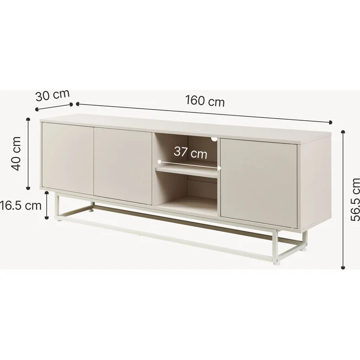 Lowboard Boxholm 160x30x57 cm Sandfarben [en. casa] – Bild 5