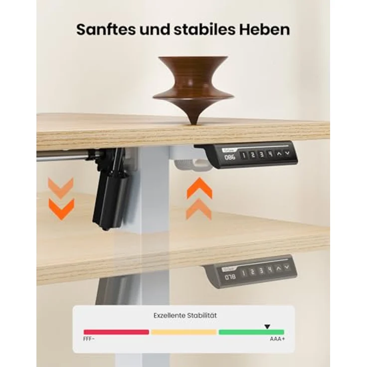 ErGear Elektrisch Höhenverstellbarer Schreibtisch 160x80 cm, Schreibtisch Höhenverstellbar mit 4 Memory-Funktion, Gaming Tisch mit Vierteilige Tischplatte – Bild 8