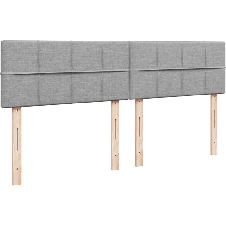vidaXL Boxspringbett mit Matratze Hellgrau 180x200 cm Stoff 3288267 – Bild 7