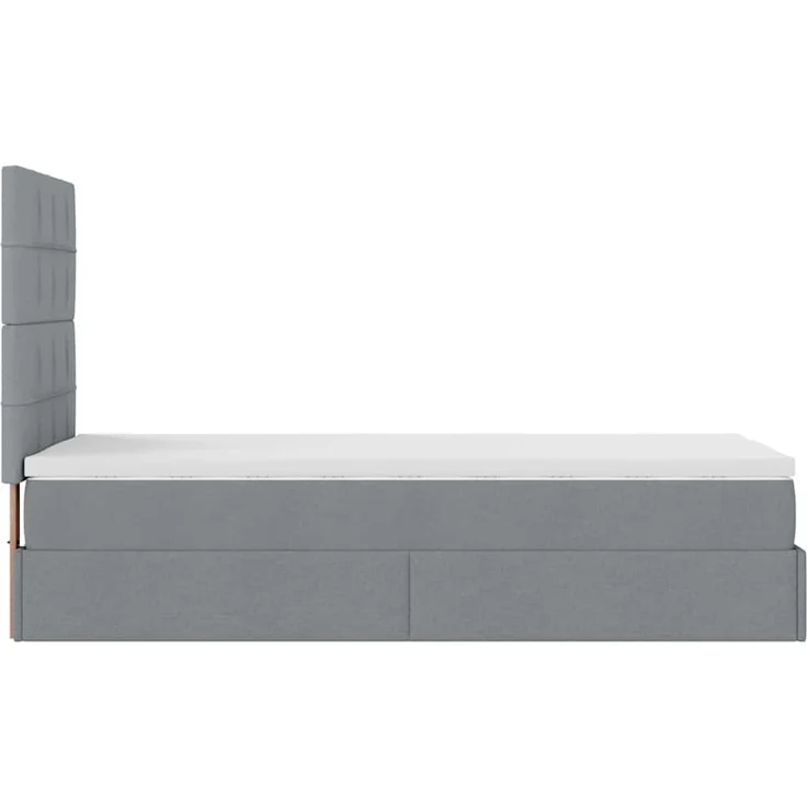 vidaXL Ottoman-Bett mit Matratze Hellgrau 90x200 cm Stoff 3313126 – Bild 9