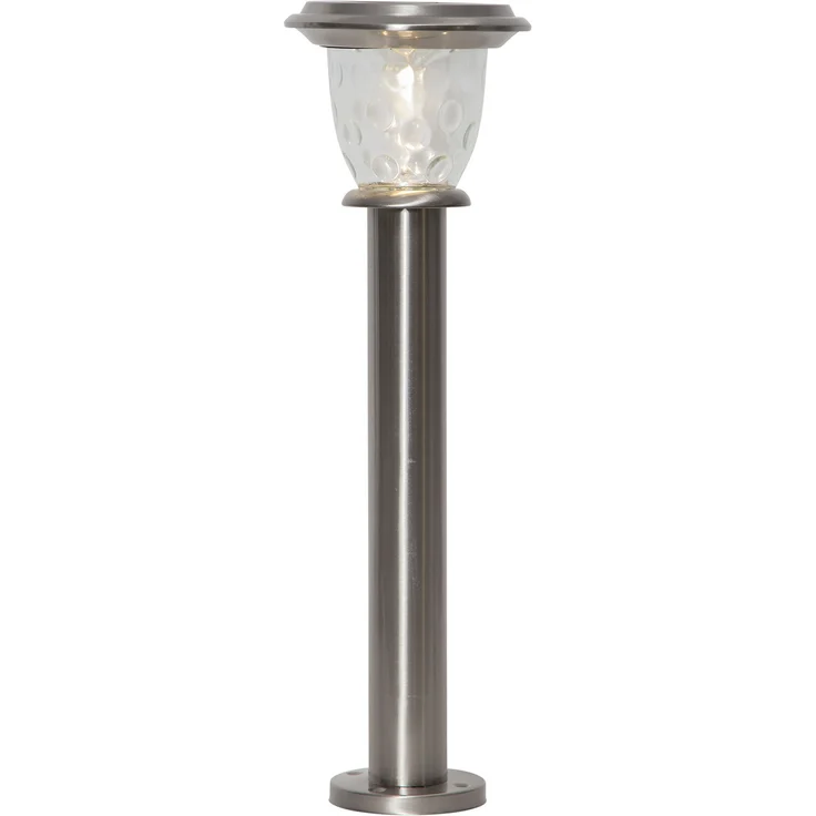 LED Solar-Wegeleuchte ,Pireus', Edelstahl, Dämmerungssensor, silber, 61cm, Ø 19cm – Bild 1