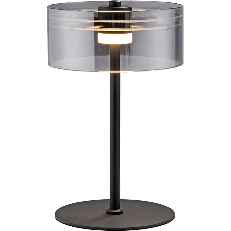 LED-Tischleuchte MONDO Karena 33 cm, Glas, Metall, Schwarz, 20 x 33 x 20 cm