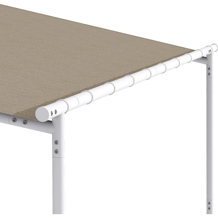 Nantes Pavillon Gazebo Sonnendach 3x3 m Polyester Stahlrahmen UV50+ Bodenrollen Dunkelgrau – Bild 4