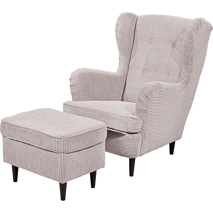 Ohrensessel >OSKAR< (Sessel und Hocker) in Flamingo - 78x102x98 (BxHxT)