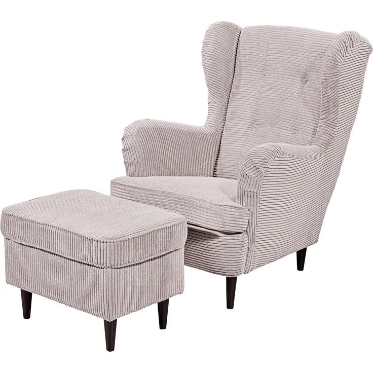 Ohrensessel >OSKAR< (Sessel und Hocker) in Flamingo - 78x102x98 (BxHxT) – Bild 1