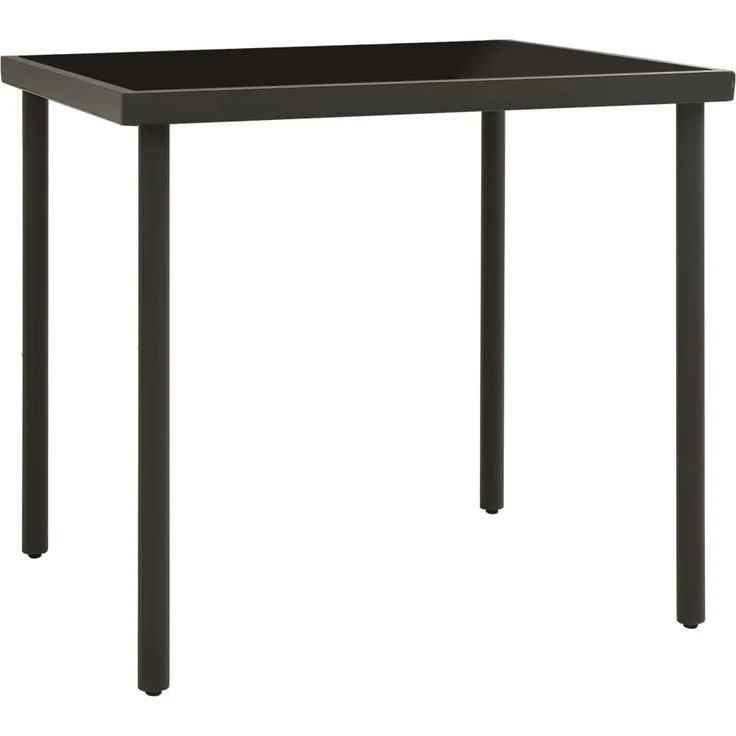 vidaXL Garten-Esstisch Anthrazit 80x80x72 cm Glas und Stahl 313092