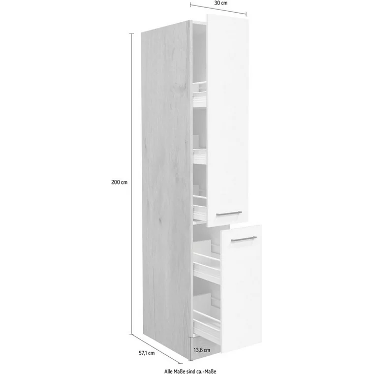Flex-Well Apothekerschrank Morena (B x H x T) 30 x 200 x 57 cm, mit 5 Ablagen – Bild 2