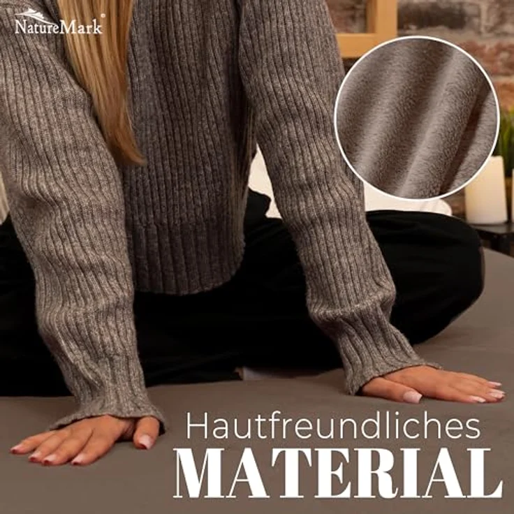 NatureMark Spannbettlaken Winter Thermo Fleece Spannbettlaken, 80% Baumwolle und 20% Polyester, Gummizug: rundum, (1 Stück), 140 x 200 cm bis 160 x 200 cm - Sand – Bild 7