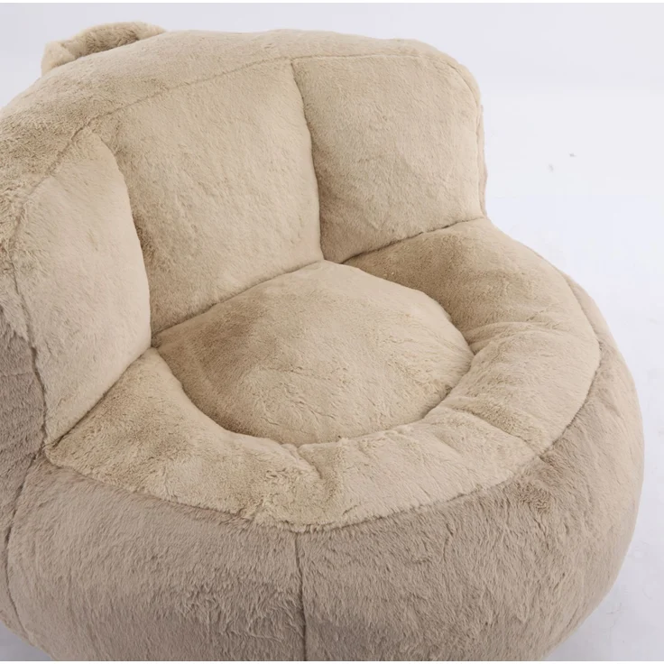 DESVIAE Sitzsack 106 x 110 x 77 cm Mehrfarbig aus Kunstfell – Schaumstoffflocken, Tragegriff – Bild 4