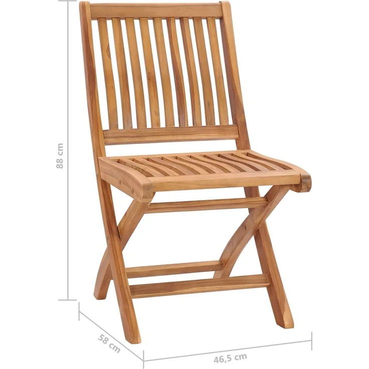 vidaXL Klappbare Gartenstühle mit Kissen 6 Stk. Massivholz Teak 3072856 – Bild 12