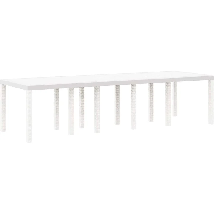 vidaXL Gartentisch Weiß 300 x 100 x 73 cm Poly-Rattan 3378522 – Bild 5