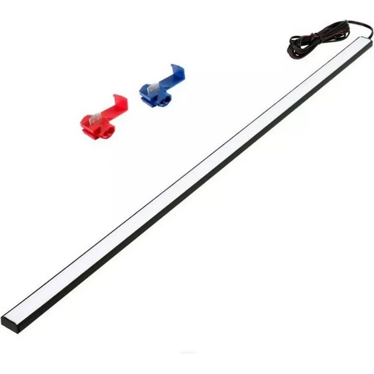 QLS LED Einbauleuchte 100 cm Laderaumbeleuchtung, LED fest integriert, Kaltweiß, Innenbeleuchtung Kofferraum Hülse weiß matt frostig – Bild 4