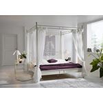 Himmelbett Doppelbett 140x200 cm creme/weiß VENEZIA 52346683