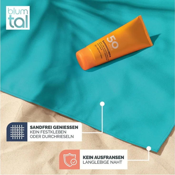 Blumtal Sporthandtuch Mikrofaser Handtuch - kompakte Mikrofaser Handtücher, Mikrofaser (inkl. Transporttasche, einzeln oder als Set verfügbar, 2-St), ultra leicht & schnelltrocknend, Reisehandtuch, Strandhandtuch – Bild 2