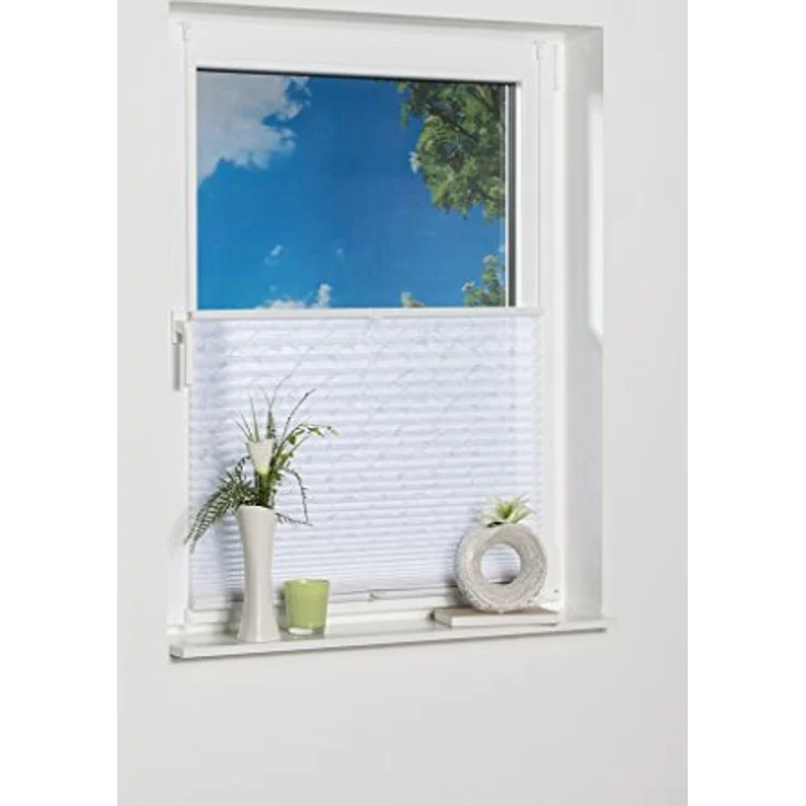 K-home Klemmfix-Plissee , Ausbrenner Stoff, weiß, 90x210 cm (B x L) – Bild 5