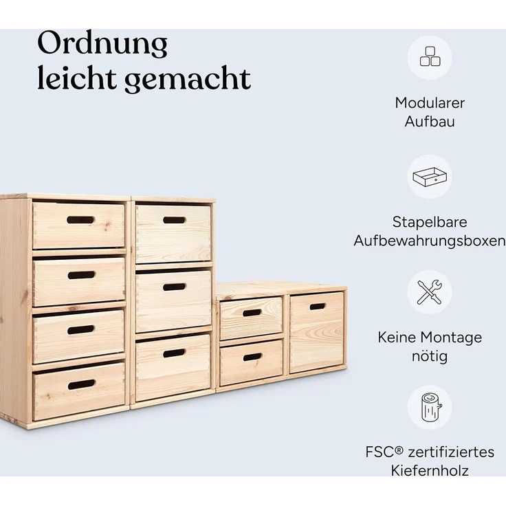 Ehrenkind Kinderregal Aufbewahrungssystem für das Kinderzimmer aus hochwertigem Holz, Modularer Aufbau, individuell kombinierbar – Bild 4