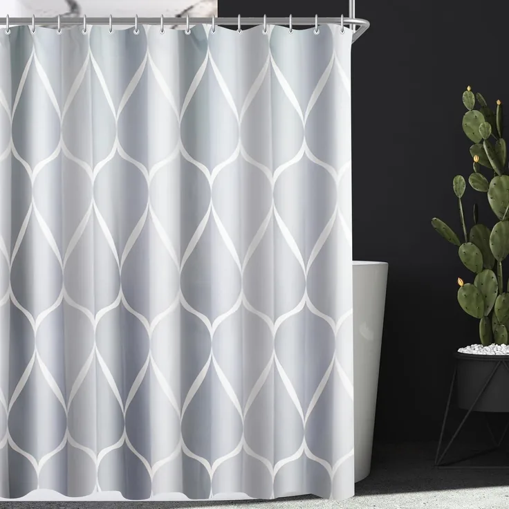 Duschvorhang Water Droplets 280x200cm Antischimmel Polyester Stoff 1er Pack