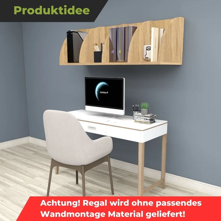 Coemo Eckregal Corner 120 aus Holz 4 Etagen Natur Sonoma – Bild 6