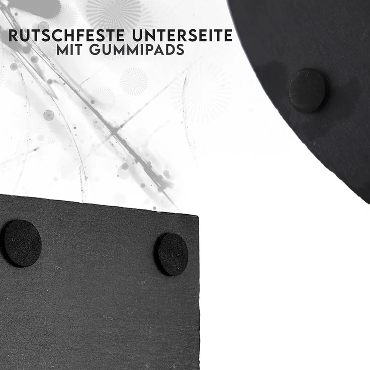 hausleben Servierplatte Schieferplatten rund Ø 25 cm, (4-tlg), Naturstein, Rutschfest, Lebensmittelecht & Stilvoll – Bild 7