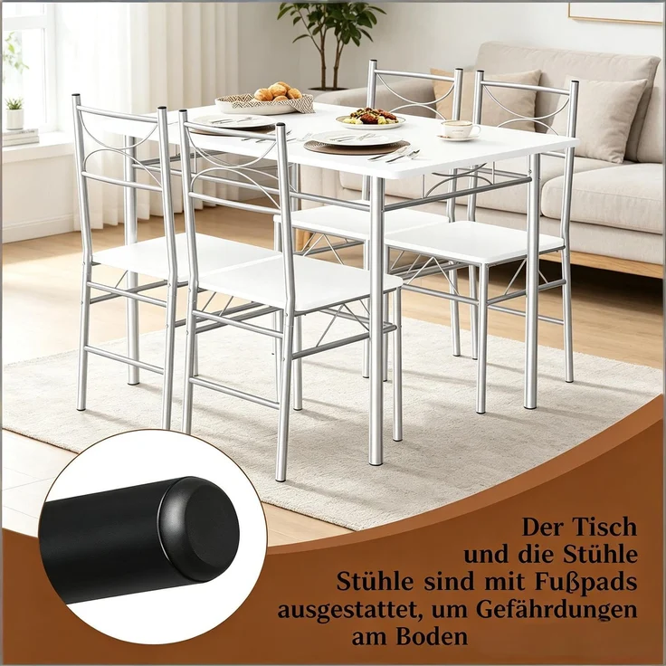 Modernes Design Esszimmer-Tisch und Essstühle,Moderne Essmöbel-Set,Balkon Essmöbel Set,Bistro Essmöbel Set(nur mit Esstisch und die Essstühle) – Bild 7