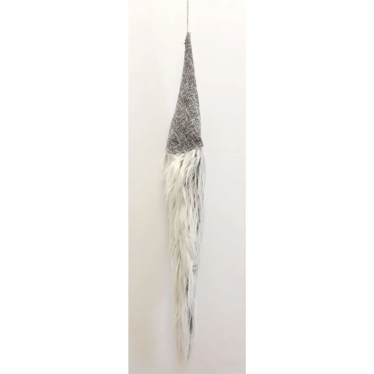 Dekoleidenschaft Dekohänger "Wichtel mit Zottelbart", 100 cm hoch, grau, textile Weihnachtsdeko (1 St), Türdeko, Weihnachtswichtel zum Aufhängen, Türhänger, Wanddeko – Bild 3