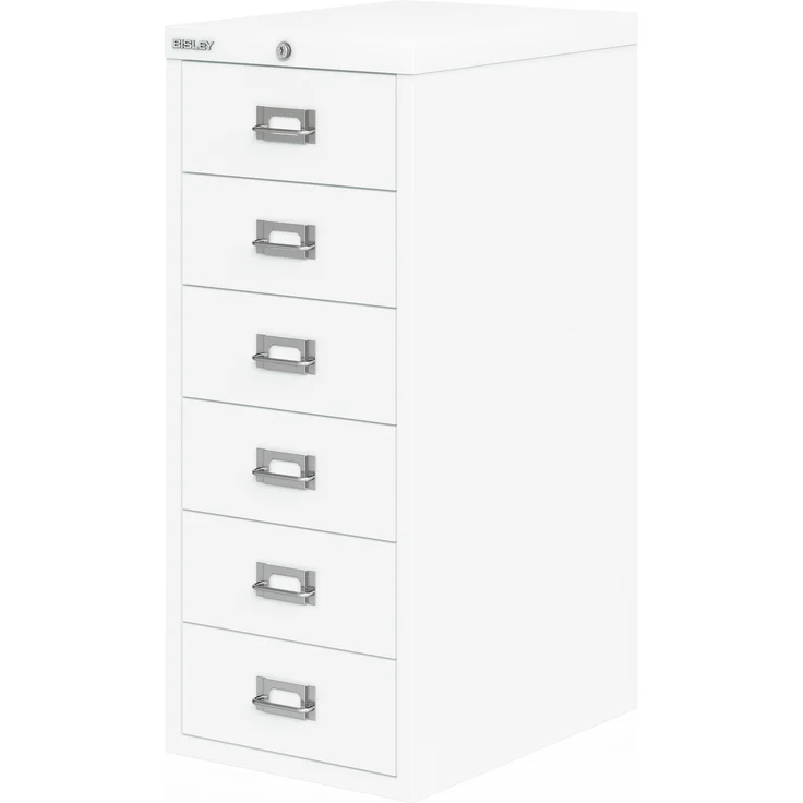 Bisley MultiDrawer™, 29er Serie, abschließbar, DIN A4, 6 Schubladen, Farbe verkehrsweiß – Bild 2