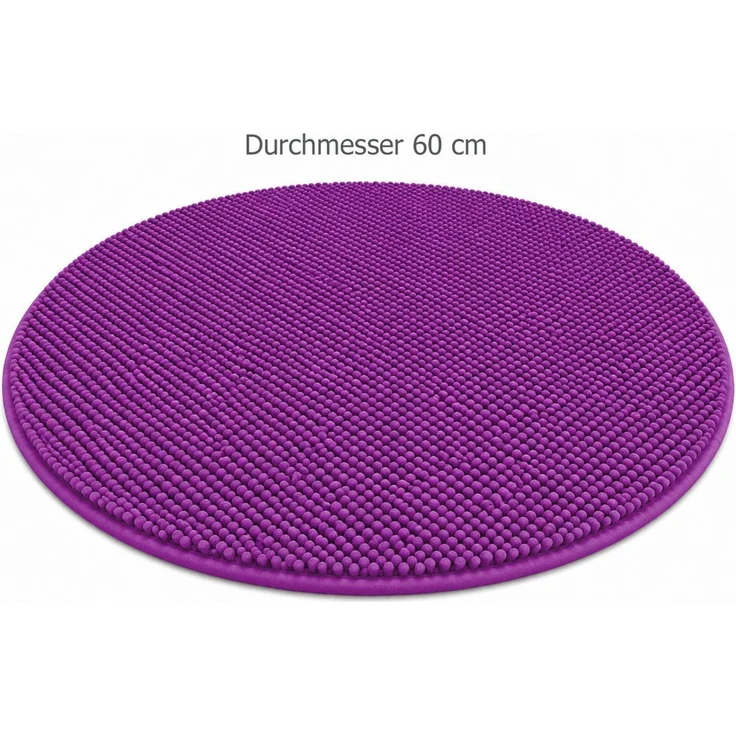 heimtexland Badematte Badvorleger Chenille Badteppich Duschvorleger, rutschhemmend beschichtet, Fußbodenheizung geeignet, schnell trocknend, strapazierfähig, fußbodenheizungsgeeignet, rutschfest, saugstark, Polyester, rund, Rund 60 cm, Hochflor, super ... – Bild 3