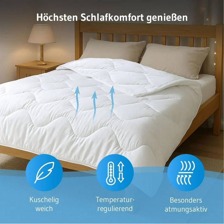Third of Life Microfaserbettdecke DORMUS, Qualität aus Europa, Füllung: Microfaser, Bezug: Microfaser, Atmungsaktiv, Hypoallergen, Made in Europe – Bild 3
