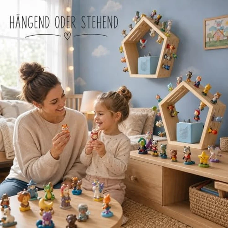 Baby Vivo Regal für Toniebox mit magnetischer Aufbewahrung für über 68 Tonies - Fünfeck – Bild 4