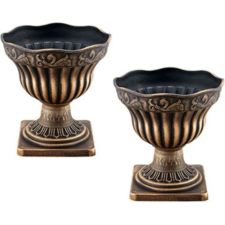 HTI-Living Blumentopf Blumentopf 2er Set Nessa Gold (Set, 2 St, 2 Blumenkübel), Pflanzkübel