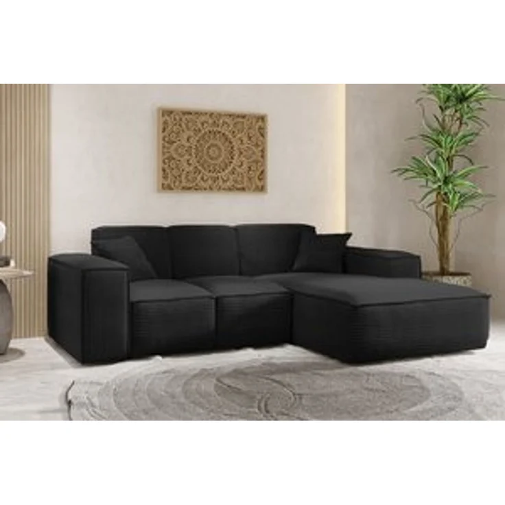 Kaiser Möbel Ecksofa Eckcouch L form, Wohnzimmer Couch SIENA stoff Poso – Bild 6