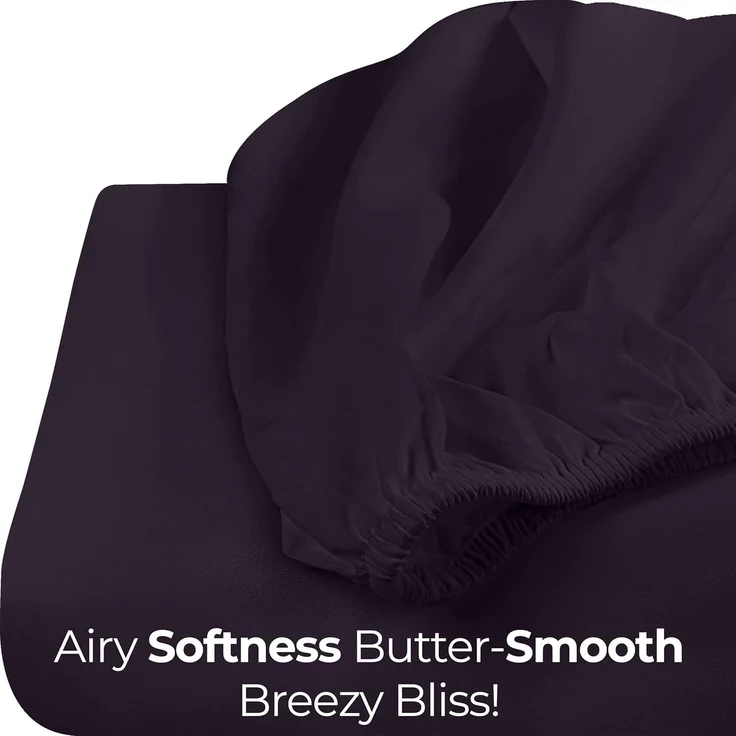 Utopia Bedding Spannbettlaken für Doppelbett, tiefe Taschen, weiche Mikrofaser, schrumpft und lichtbeständig, pflegeleicht, nur 1 Spannbetttuch, Violett – Bild 7