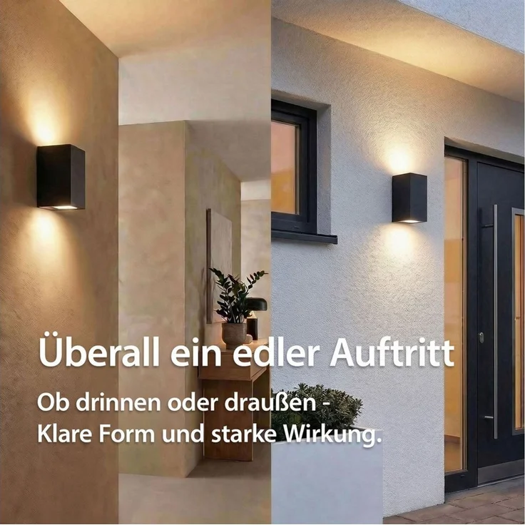 Maxkomfort Außen-Wandleuchte Up & Down Wandlampe GU10, schwarz/weiß/silber, IP44, 1 bis 2-flammig, ohne Leuchtmittel, Modern, IP44 - wetterfest, exkl. Leuchtmittel – Bild 4